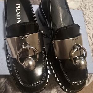 PRADA Brush Leather Loafers